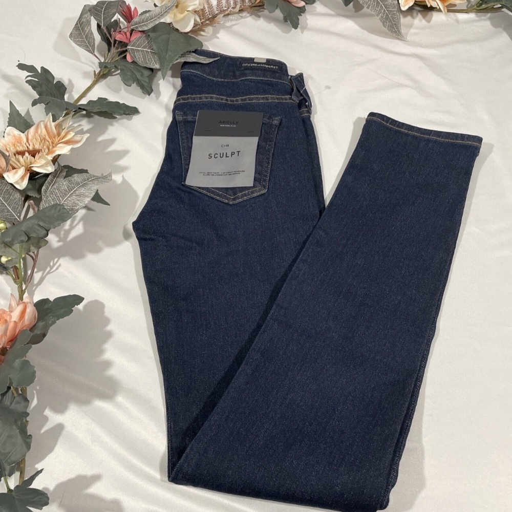 NEW Citizens‎ of Humanity [ 23 ] Arielle Mid Rise Slim Sculpt Jeans Dark Blue